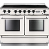 Falcon 1092 Continental Ice White Brushed Chrome 110cm Induction Range Cooker, A Rated