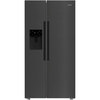 Hotpoint HPG2 6574W XBR5UK American Fridge Freezer,  Plumbed, Grey, D Rated