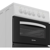 Indesit ITE5EMW Solid Plate Electric Cooker with Separate Grill, White, A Rated