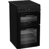 Hotpoint HDE5VDCB Ceramic Electric Cooker with Double Oven, Black, A Rated