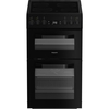 Hotpoint HDE5VDCB Ceramic Electric Cooker with Double Oven, Black, A Rated