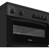 Indesit IDE6VMB Ceramic Electric Cooker with Double Oven, Black, A Rated