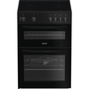 Indesit IDE6VMB Ceramic Electric Cooker with Double Oven, Black, A Rated