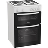 Indesit IDG6GW Gas Cooker with Double Oven, White, A+ Rated