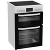 Hotpoint HDE6VDW Ceramic Electric Cooker with Double Oven, White, A Rated