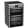 Hotpoint HDE6VDCAX Ceramic Electric Cooker with Double Oven, Stainless Steel, A Rated