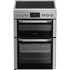 Hotpoint HDE6VDCAX Ceramic Electric Cooker with Double Oven, Stainless Steel, A Rated
