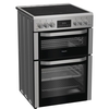Hotpoint HDE6VDCASX Ceramic Electric Cooker with Double Oven, Stainless Steel, A Rated