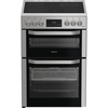 Hotpoint HDE6VDCASX Ceramic Electric Cooker with Double Oven, Stainless Steel, A Rated