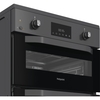 Hotpoint HDE6IDC2SA Induction Electric Cooker with Double Oven, Grey, A Rated