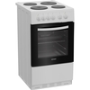Indesit I5E3KMW Solid Plate Electric Cooker with Single Oven, White, A Rated