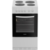 Indesit I5E3KMW Solid Plate Electric Cooker with Single Oven, White, A Rated