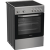 Hotpoint H6V5KMX/UK Ceramic Electric Cooker with Single Oven, Stainless Steel, A Rated