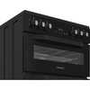 Hotpoint HDE6VDB1 Ceramic Electric Cooker with Double Oven, Black, A Rated