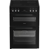 Hotpoint HDE6VDCASB1 Ceramic Electric Cooker with Double Oven, Black, A Rated