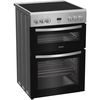 Indesit IDE6VDCS1 Ceramic Electric Cooker with Double Oven, Silver, A Rated