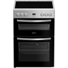 Indesit IDE6VDCS1 Ceramic Electric Cooker with Double Oven, Silver, A Rated