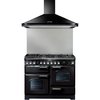 Rangemaster CLAHDC110BC 110cm Chimney Cooker Hood Classic Black / Chrome, D Rated