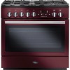 Rangemaster PROP90FXDFFCY/C 90cm Dual Fuel Range Cooker Professional Plus FX Cranberry / Chrome, A Rated