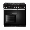 Rangemaster PROP90NGFGB/C 90cm Gas Range Cooker Professional Plus Black / Chrome, A Rated