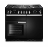 Rangemaster PROP100DFFGB/C 100cm Dual Fuel Range Cooker Professional Plus Black / Chrome, A Rated
