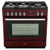 Rangemaster PROP90FXPDFFCY/C 90cm Dual Fuel Range Cooker Professional Plus FXP Cranberry / Chrome, A Rated