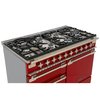 Rangemaster ELS110DFFRD 110cm Dual Fuel Range Cooker Elise Cherry Red / Brushed Nickel, A Rated
