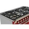 Rangemaster ELS110DFFRD 110cm Dual Fuel Range Cooker Elise Cherry Red / Brushed Nickel, A Rated