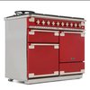 Rangemaster ELS110DFFRD 110cm Dual Fuel Range Cooker Elise Cherry Red / Brushed Nickel, A Rated