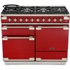 Rangemaster ELS110DFFRD 110cm Dual Fuel Range Cooker Elise Cherry Red / Brushed Nickel, A Rated