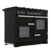 Rangemaster PDL110DFFGB/C 110cm Dual Fuel Range Cooker Professional Deluxe Black / Chrome, A Rated