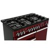 Rangemaster PDL100DFFCY/C 100cm Dual Fuel Range Cooker Professional Deluxe Cranberry / Chrome, A Rated