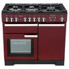 Rangemaster PDL100DFFCY/C 100cm Dual Fuel Range Cooker Professional Deluxe Cranberry / Chrome, A Rated