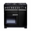 Rangemaster PDL90DFFGB/C 90cm Dual Fuel Range Cooker Professional Deluxe Black / Chrome, A Rated