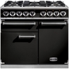 Falcon 1000 Deluxe Black Chrome 100cm Dual Fuel Range Cooker, A Rated