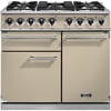 Falcon 1000 Deluxe Cream Chrome 100cm Dual Fuel Range Cooker, A Rated