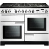 Rangemaster PDL110DFFWH/C 110cm Dual Fuel Range Cooker Professional Deluxe White / Chrome, A Rated