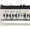 Rangemaster PDL90DFFWH/C 90cm Dual Fuel Range Cooker Professional Deluxe White / Chrome, A Rated