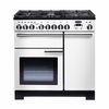 Rangemaster PDL90DFFWH/C 90cm Dual Fuel Range Cooker Professional Deluxe White / Chrome, A Rated