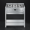 Smeg A1-9 Opera 90cm Dual Fuel Range Cooker, Stainless Steel, A+ Rated