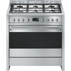Smeg A1-9 Opera 90cm Dual Fuel Range Cooker, Stainless Steel, A+ Rated