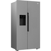 Beko ASP342VPS American Fridge Freezer with HarvestFresh Technology, Stainless Steel, E Rated,  Plumbed