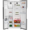 Beko ASP342VPS American Fridge Freezer with HarvestFresh Technology, Stainless Steel, E Rated,  Plumbed
