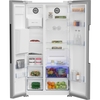 Beko ASP342VPS American Fridge Freezer with HarvestFresh Technology, Stainless Steel, E Rated,  Plumbed