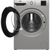 Beko BMN3WT3841S Washing Machine, 8kg, 1400 Spin, Silver, A Rated
