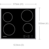Samsung C61R1AAMST Ceramic Hob, Black