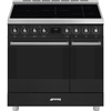 Smeg C92IPMB2 Symphony Classic 90cm Induction Range Cooker, Black, A Rated