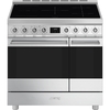 Smeg C92IPX2 Symphony Classic 90cm Induction Range Cooker, Stainless Steel, A Rated