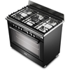 DeLonghi BS 965 MXN 90cm Dual Fuel Range Cooker, Black, A Rated