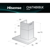 Hisense CH6T14BXBUK 60cm Chimney Cooker Hood, Stainless Steel, A Rated